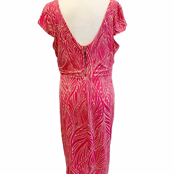 Victoria Secret Faux Wrap Twist Pink Midi Dress XL - Picture 4 of 11